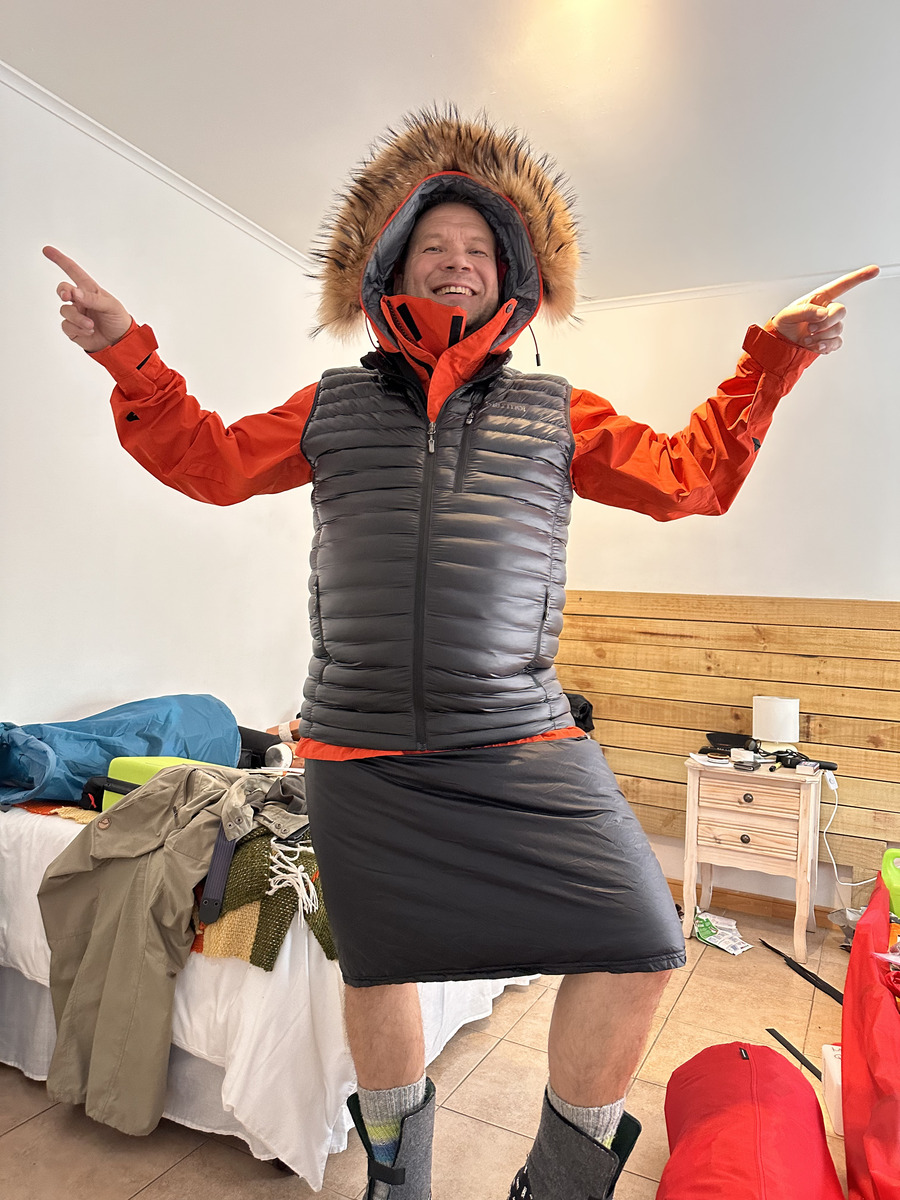 Mikko testing his ski insulation