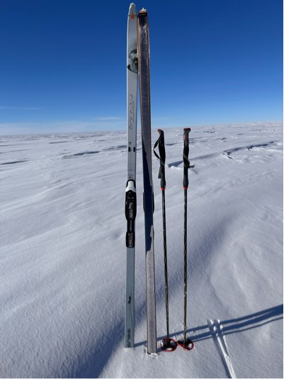 Skiis on display